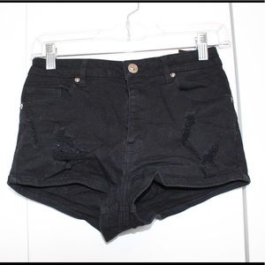 High waisted jean shorts